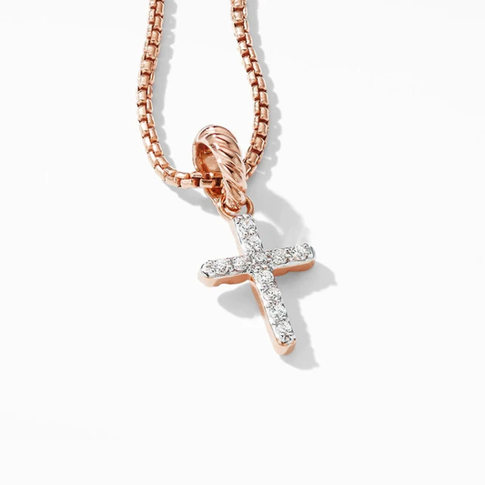 Mikah Rose Gold Cross Pendant Necklace